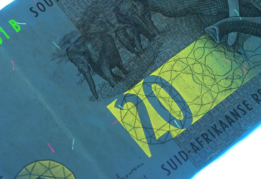 South African Banknote In Uv Light #2 Photograph by Louise Murray/science Photo Library