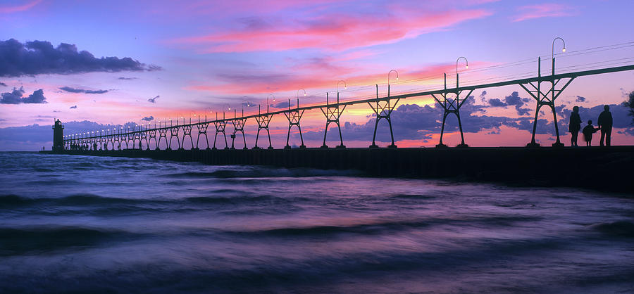 South Haven Lighthouse And Pier #2 Photograph by Panoramic Images