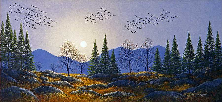Mountain Painting - Southern Migration By Moonlight #2 by Frank Wilson