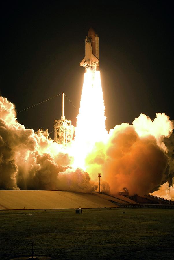 Space Shuttle Endeavour lifts off night launch for STS-123 mission Photo Print 