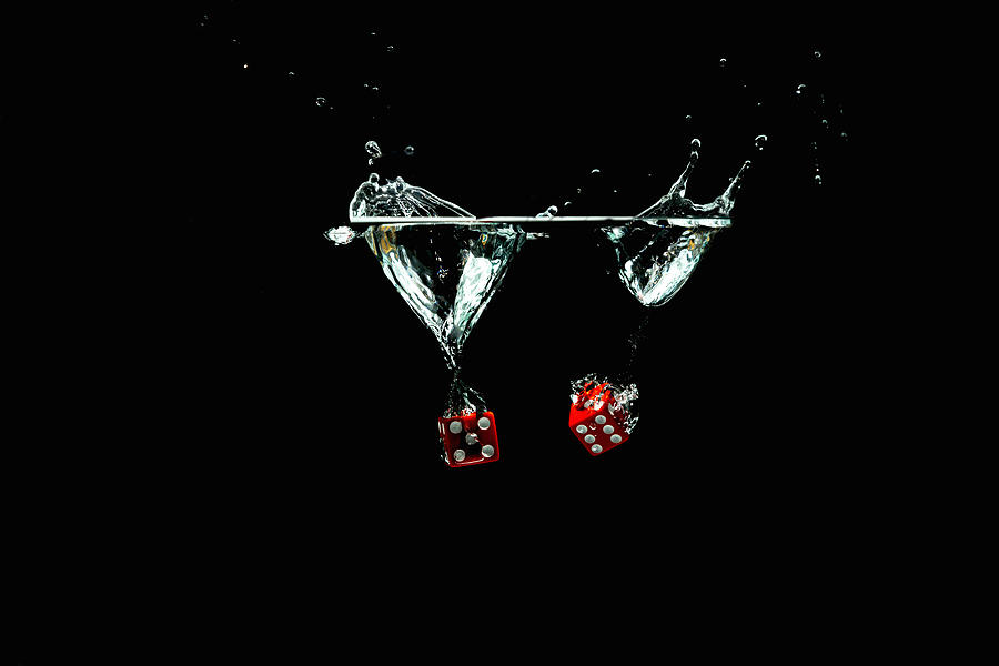 Splashing Dice #2 Photograph by Peter Lakomy