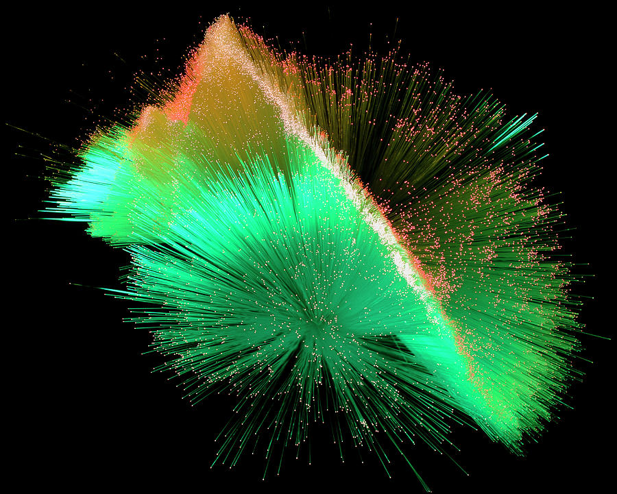 Spray Of Optical Fibres Conducting Coloured Light #2 Photograph by Adam Hart-davis/science Photo Library