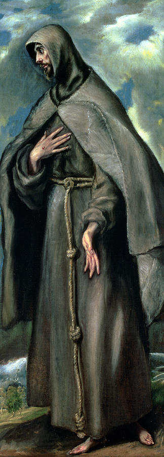 El Greco Painting - St Francis of Assisi by El Greco Domenico Theotocopuli
