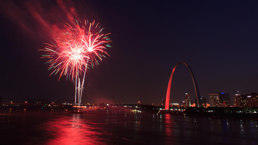 St. Louis Fireworks #2 Photograph by Scott Rackers