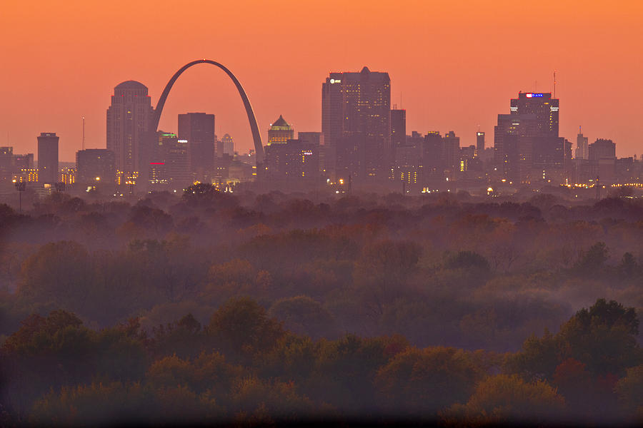 St Louis skyline and arch #2 Photograph by Garry McMichael