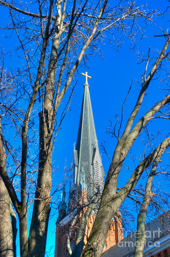 St. Marys Church Steeple of St Marys Church #2 Photograph by Mark Dodd