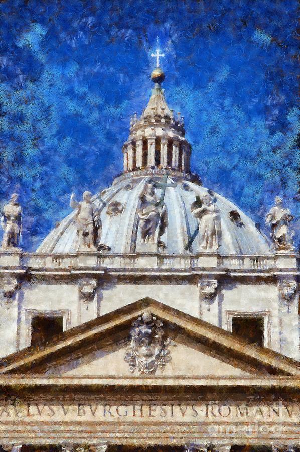 St Peter in Vatican Painting by George Atsametakis