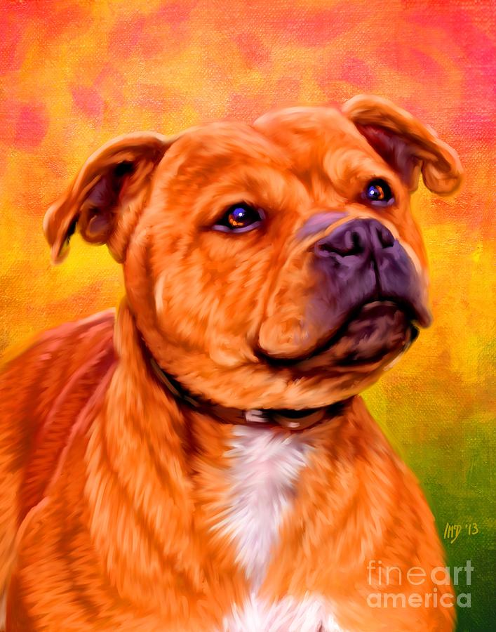 Dog Painting - Staffie art #2 by Iain McDonald