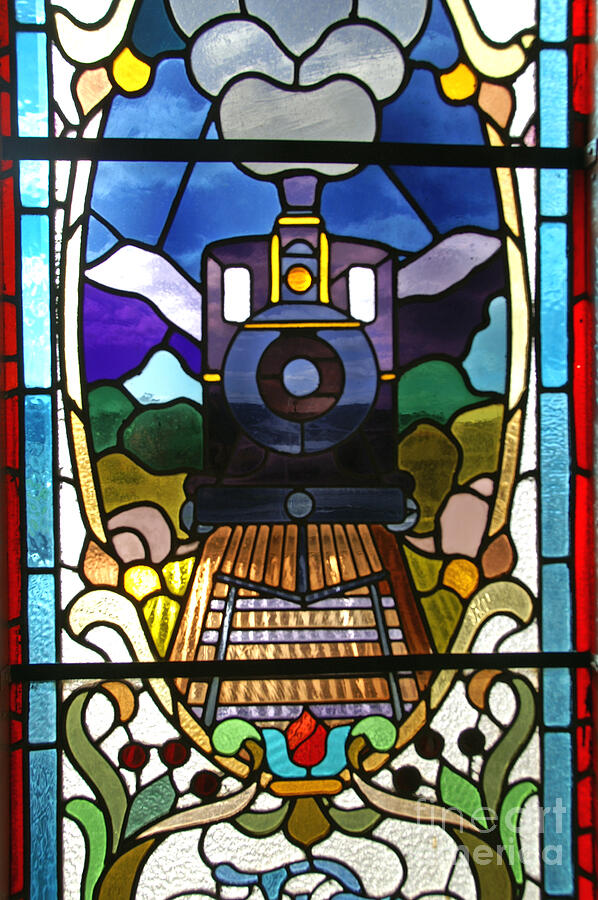 Stained glass window in Dunedin Railway Station, New Zealand Photograph ...