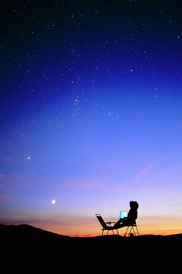 Sunset Photograph - Starry Sky And Stargazer #2 by David Nunuk