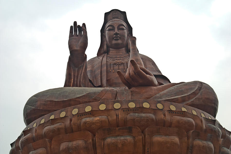 Statue of Kuan Yin on Xiqiao Mountain Foshan Guangdong China #2 Photograph by Marek Poplawski