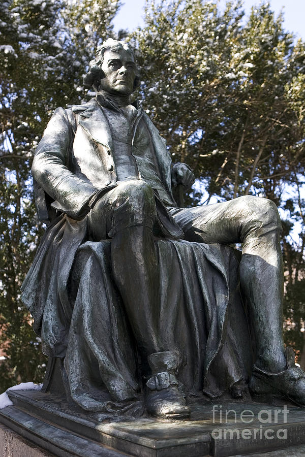 Thomas Jefferson Photograph - Statue of Thomas Jefferson sitting #2 by Jason O Watson
