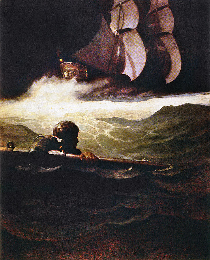 Book Drawing - The Wreck of the Covenant, 1913 by N C Wyeth