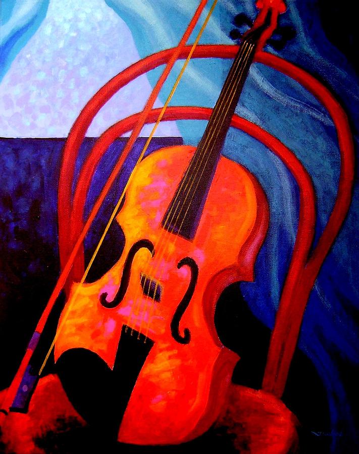 Music Painting - Still Life With Violin #1 by John  Nolan