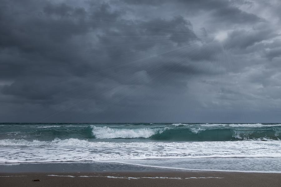 Stormy seascape #3 Photograph by Rudy Umans