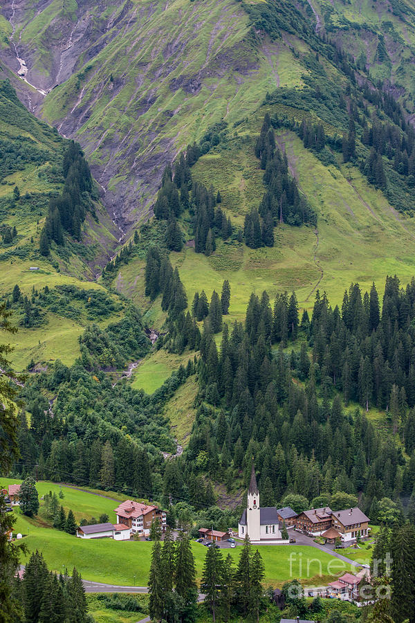 Stormy Mountain Village Of Schrocken - Austrian Alps Photograph by Gary Whitton