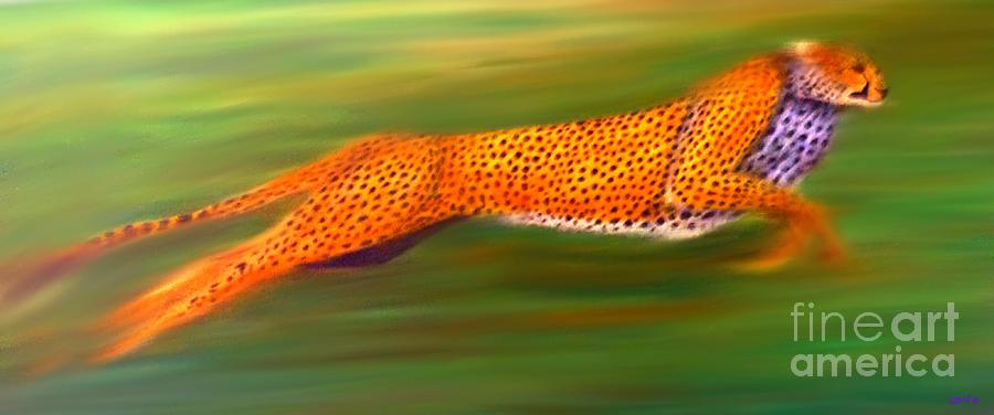 Streaking Cheetah #1 Painting by Nick Gustafson