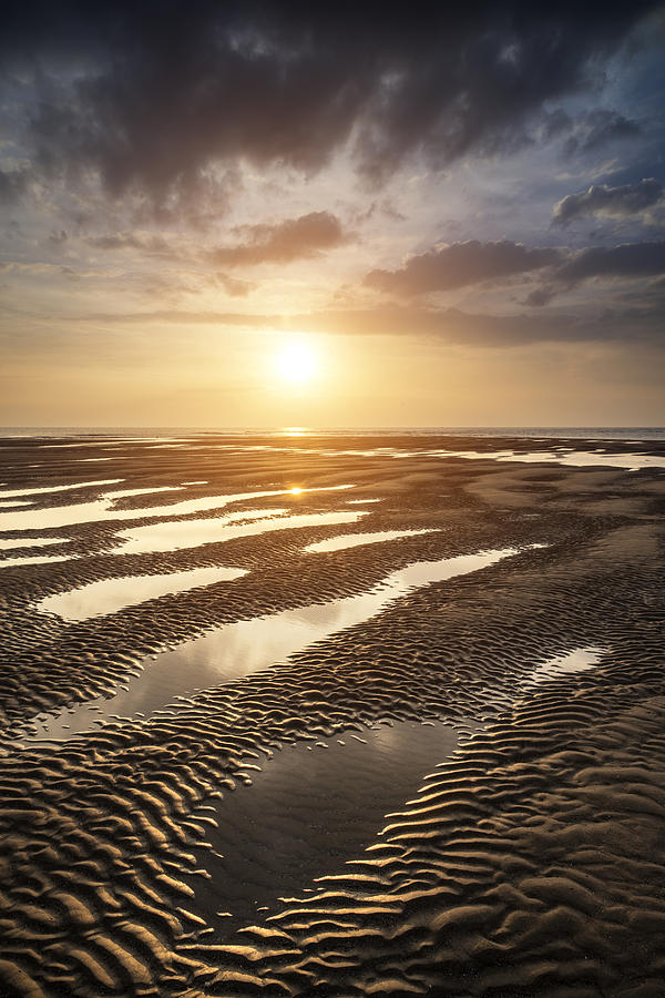 Nature Photograph - Stunning Summer sunset over low tide beach landscape #2 by Matthew Gibson