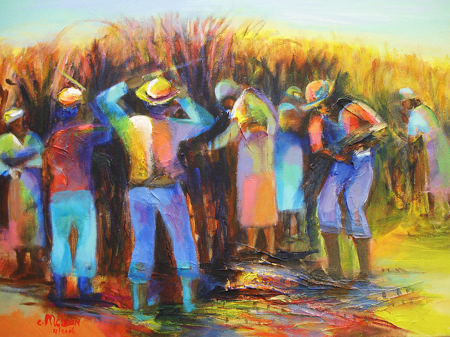 Sugar Cane Harvest #2 Painting by Cynthia McLean