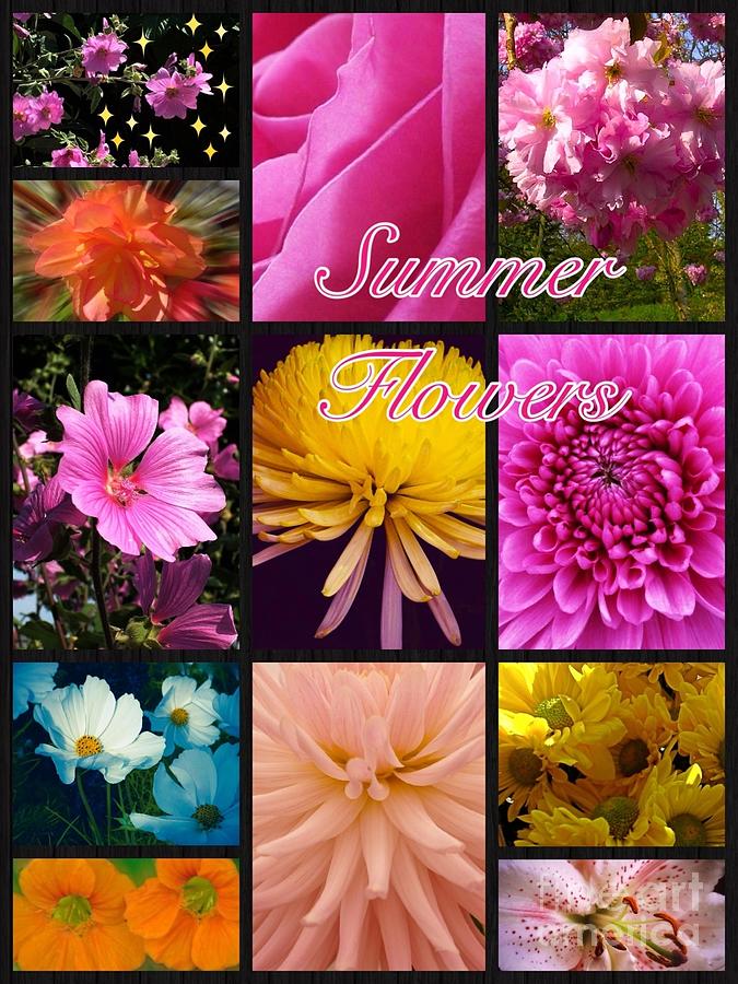 Summer Flowers Collage 3 Photograph by Joan-Violet Stretch