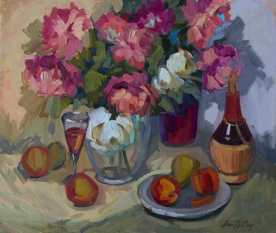 Summer Peonies #2 Painting by Diane McClary