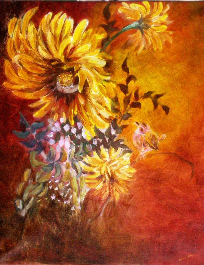 Sunflowers Painting - Sunflowers by Elena Sokolova