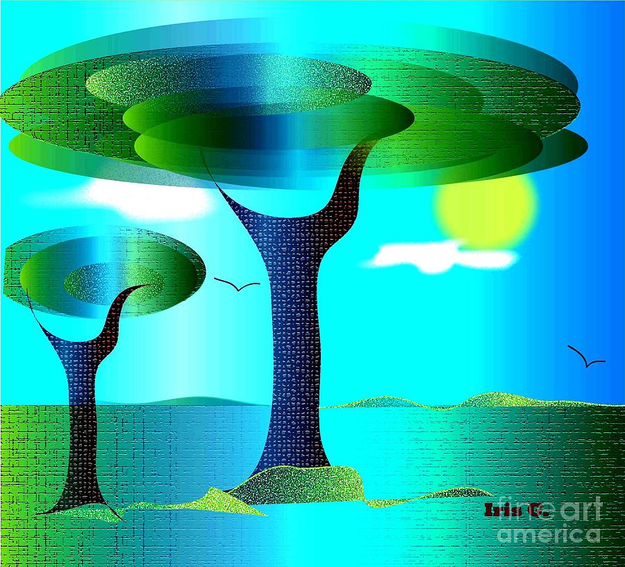 Tree Digital Art - Sunny Day   #1 by Iris Gelbart