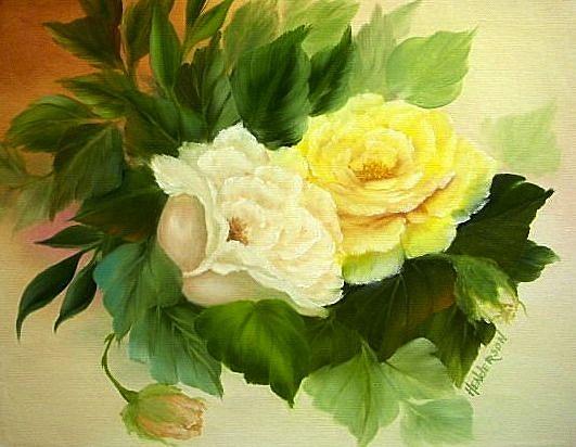 Yellow Rose Painting - Sunny Side Up by Francine Henderson Yellow Rose Painting - Sunny Side Up by Francine Henderson