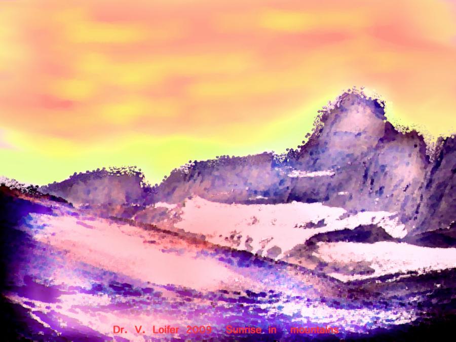 Sunrise in mountains #2 Digital Art by Dr Loifer Vladimir
