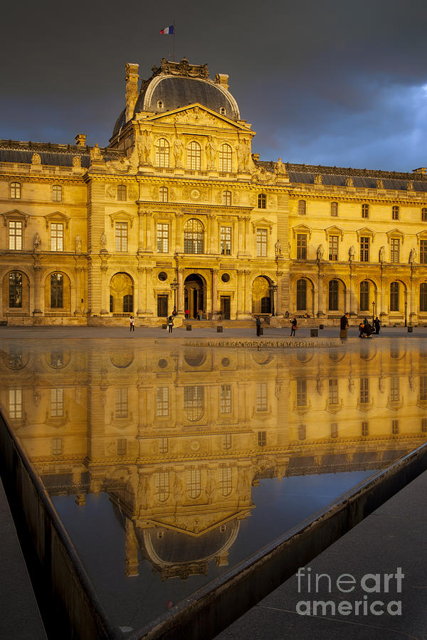Sunset at Musee du Louvre #1 Photograph by Brian Jannsen