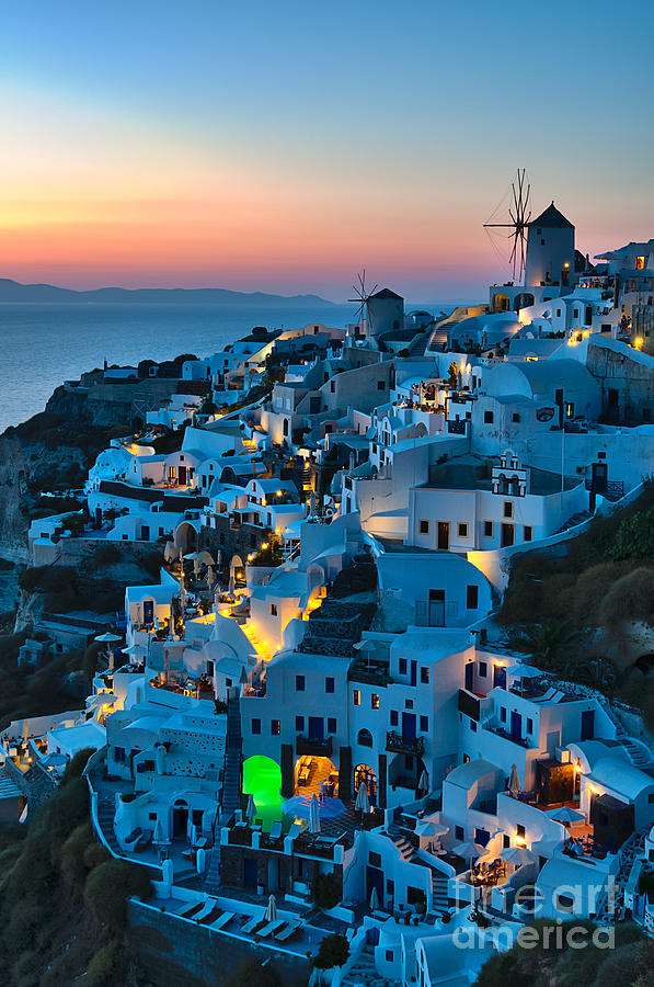 Sunset at Oia Photograph by Kim Pin Tan - Fine Art America