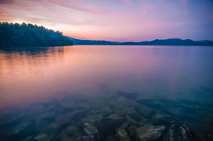 Sunset During Blue Hour At The Lake Photograph