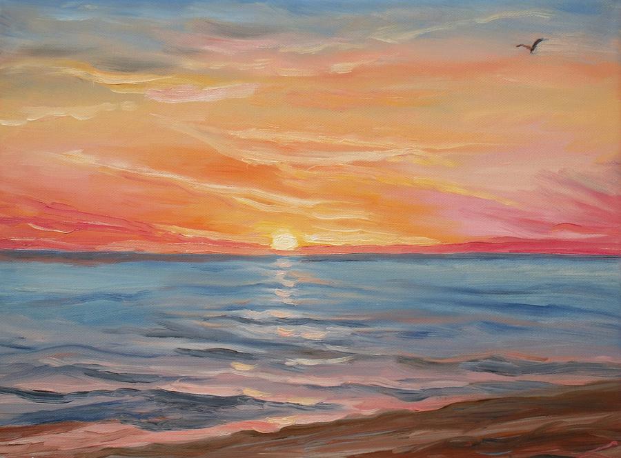 Sunset Painting - Sunset by Elena Sokolova