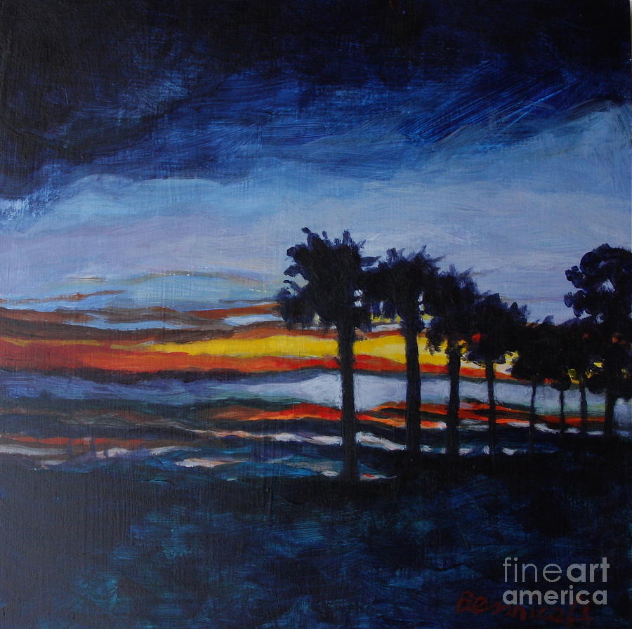 Sunset Painting - Sunset in St. Andrews by Jan Bennicoff Sunset Painting - Sunset in St. Andrews by Jan Bennicoff