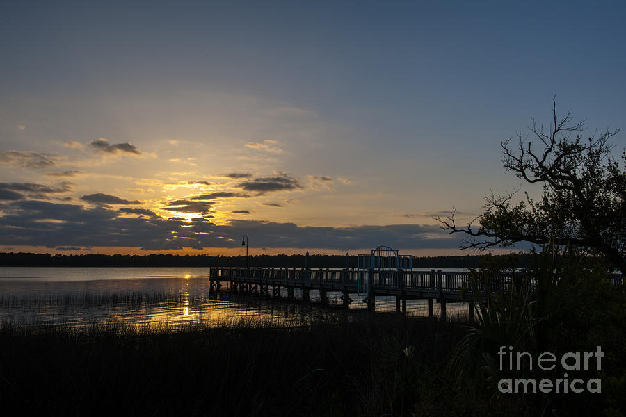Sunset Photograph - Twilight over the Wando River by Dale Powell