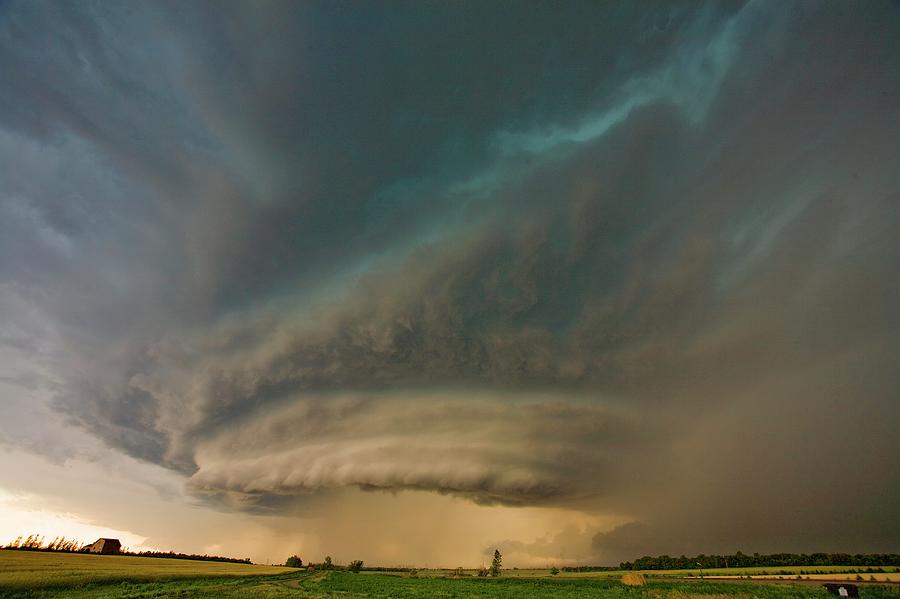 Supercell Thunderstorm Over Fields Photograph by Roger Hill/science Photo Library