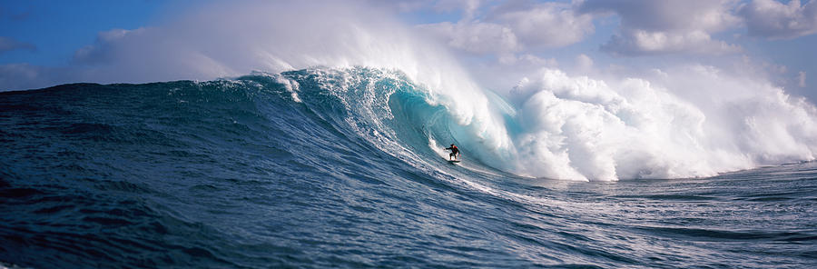 Jaws Photograph - Surfer In The Sea, Maui, Hawaii, Usa #2 by Panoramic Images