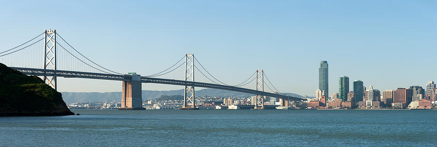 Architecture Photograph - Suspension Bridge Across A Bay, Bay #2 by Panoramic Images