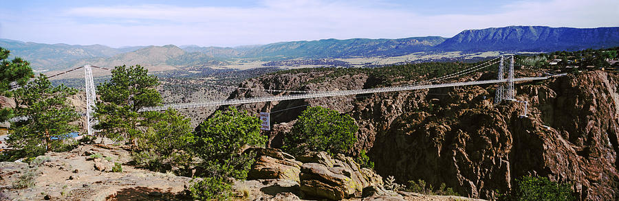 Architecture Photograph - Suspension Bridge Across A Canyon #2 by Panoramic Images