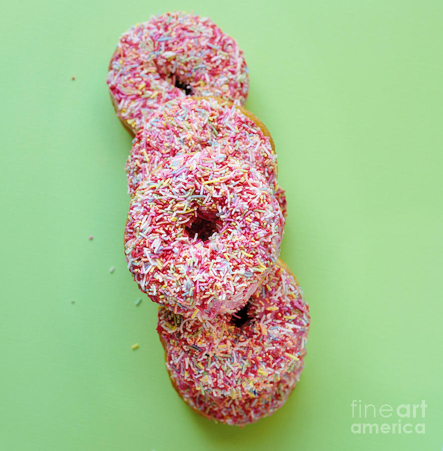 Donut Photograph - Sweet Iced Donut With Sprinkles #2 by Gillian Vann
