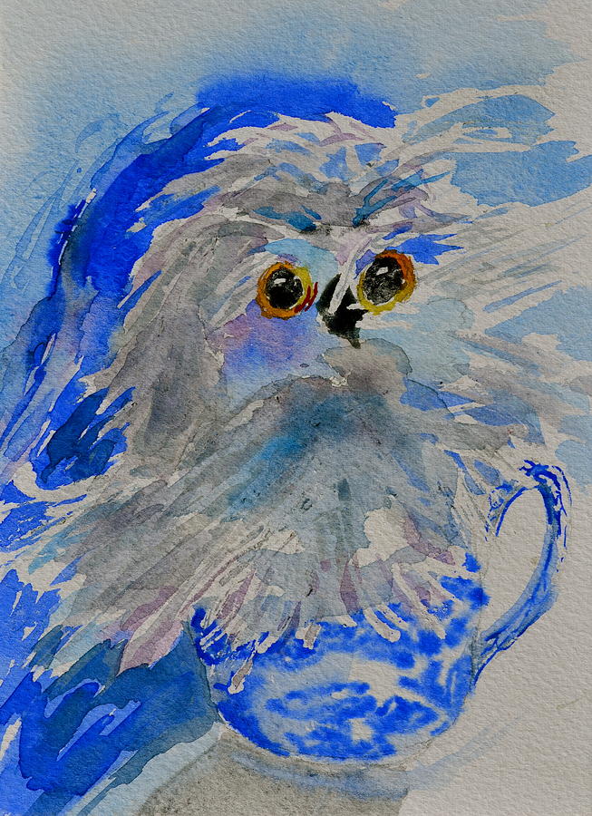 Teacup Owl #2 Painting by Beverley Harper Tinsley