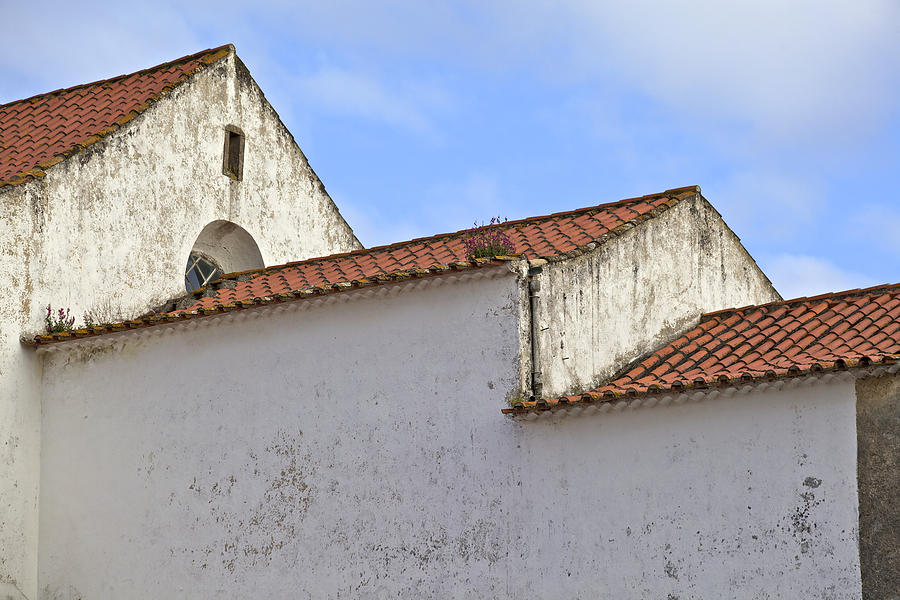 Terracotta Rooftops of the Medieval Village of Obidos #2 Photograph by David Letts
