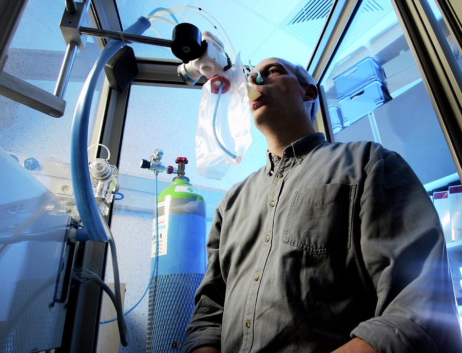 Equipment Photograph - Testing Respiratory Function #2 by John Thys/reporters/science Photo Library