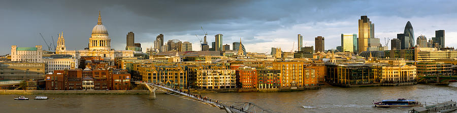 Thames with St Pauls panorama #2 Photograph by Gary Eason