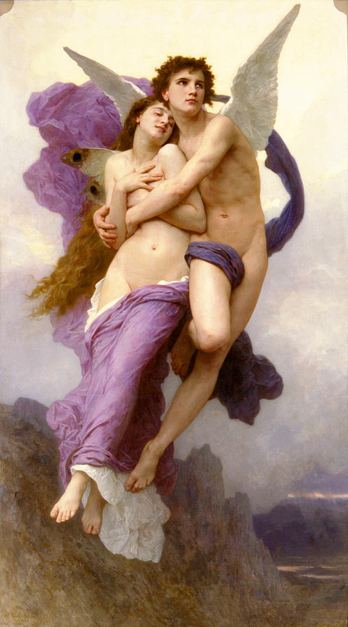 The abduction of Psyche Painting by William-Adolphe Bouguereau