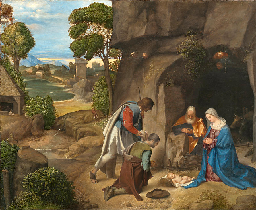 The Adoration of the Shepherds #6 Painting by Giorgione