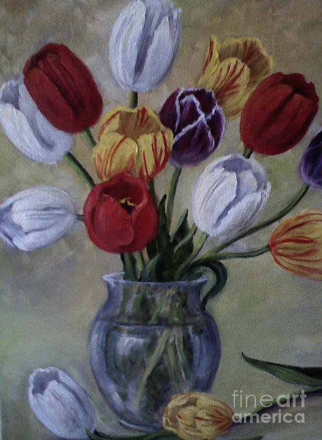 The Bankers Tulips #2 Painting by Rand Burns