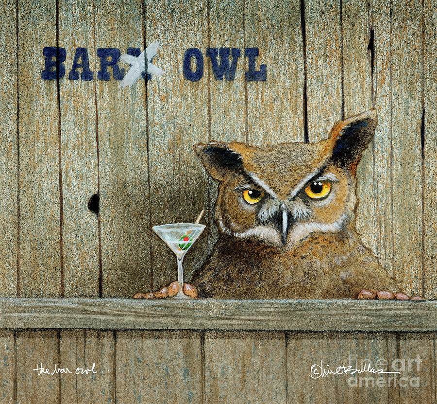 The Bar Owl... #2 Painting by Will Bullas