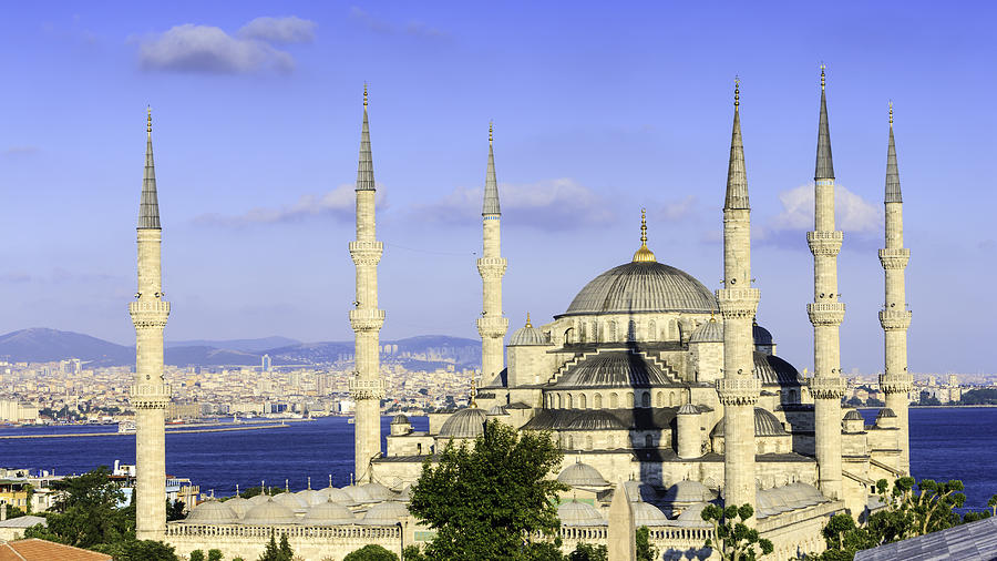 The Blue Mosque in late afternoon sun, Istanbul, Turkey #2 Photograph by Hadynyah