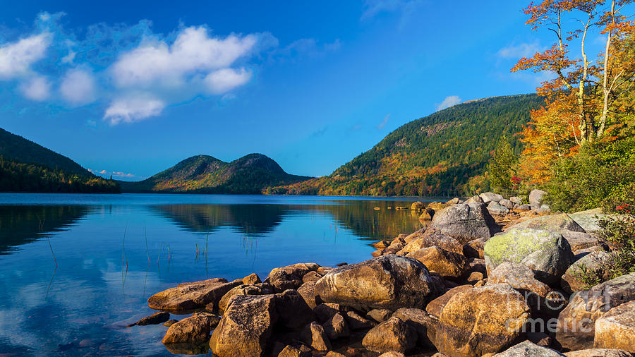 The Bubbles and Jordan Pond. #2 Photograph by New England Photography
